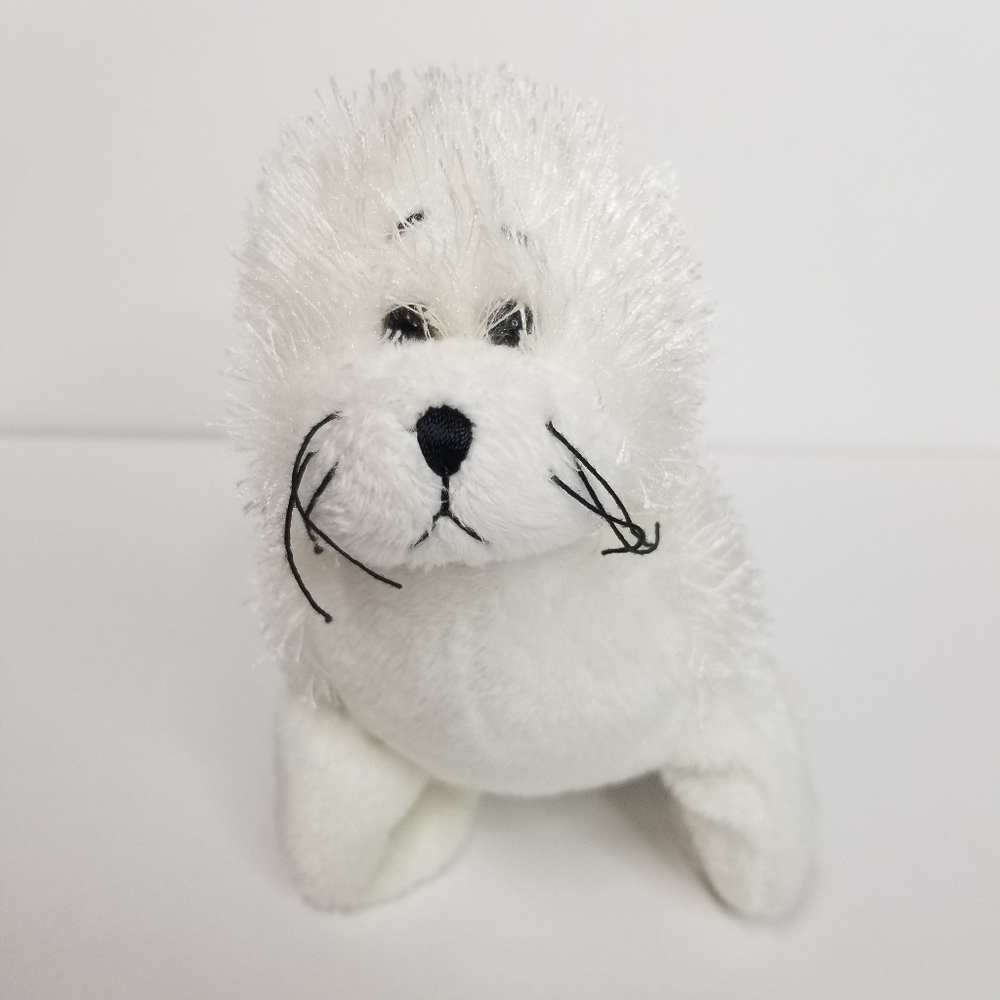 Ganz Webkinz Lil Kinz Snow White Seal Plush Stuffed Animal‎ Toy 9" inches